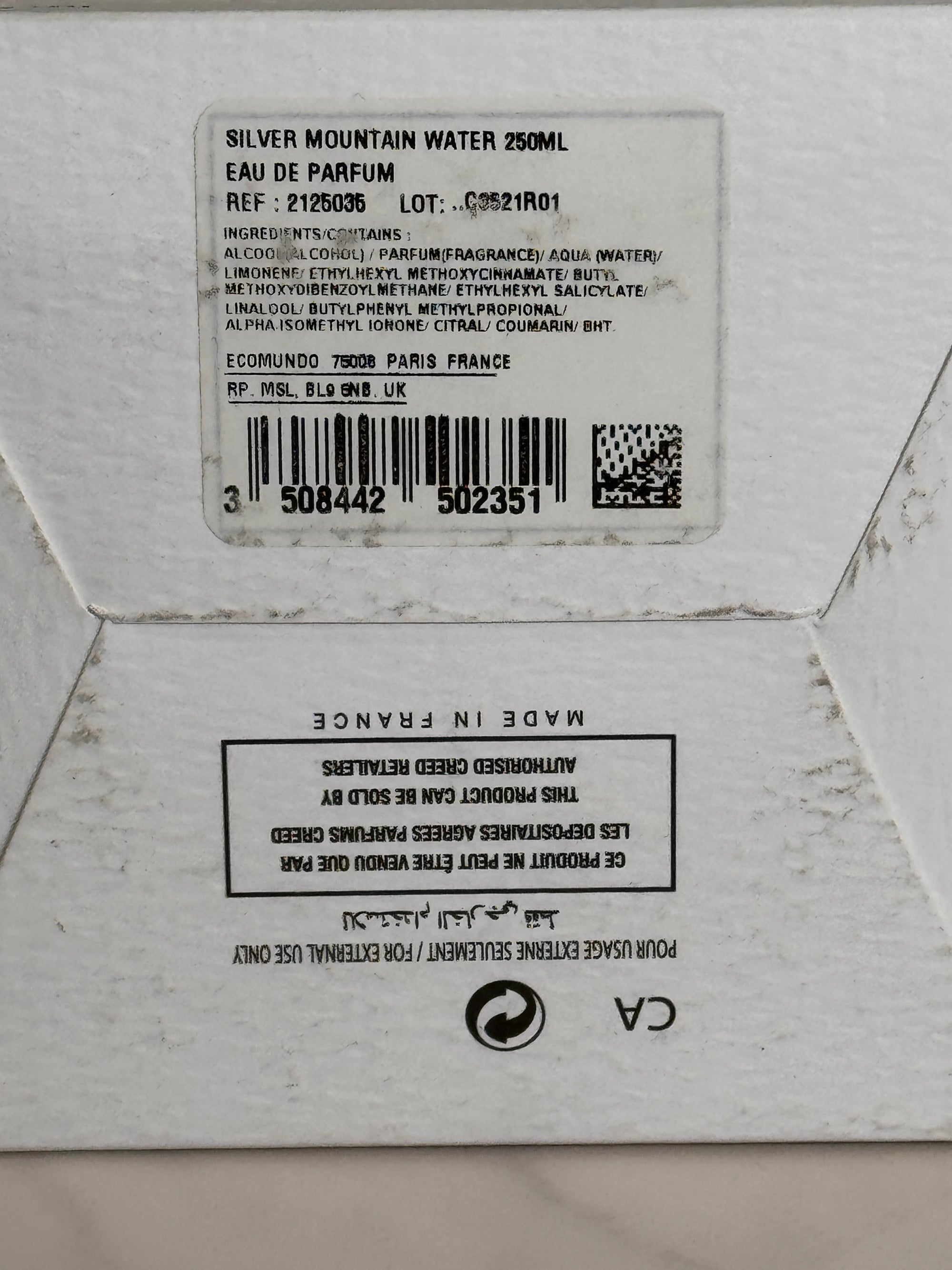 Creed Silver Mountain Water Vintage (Retail)