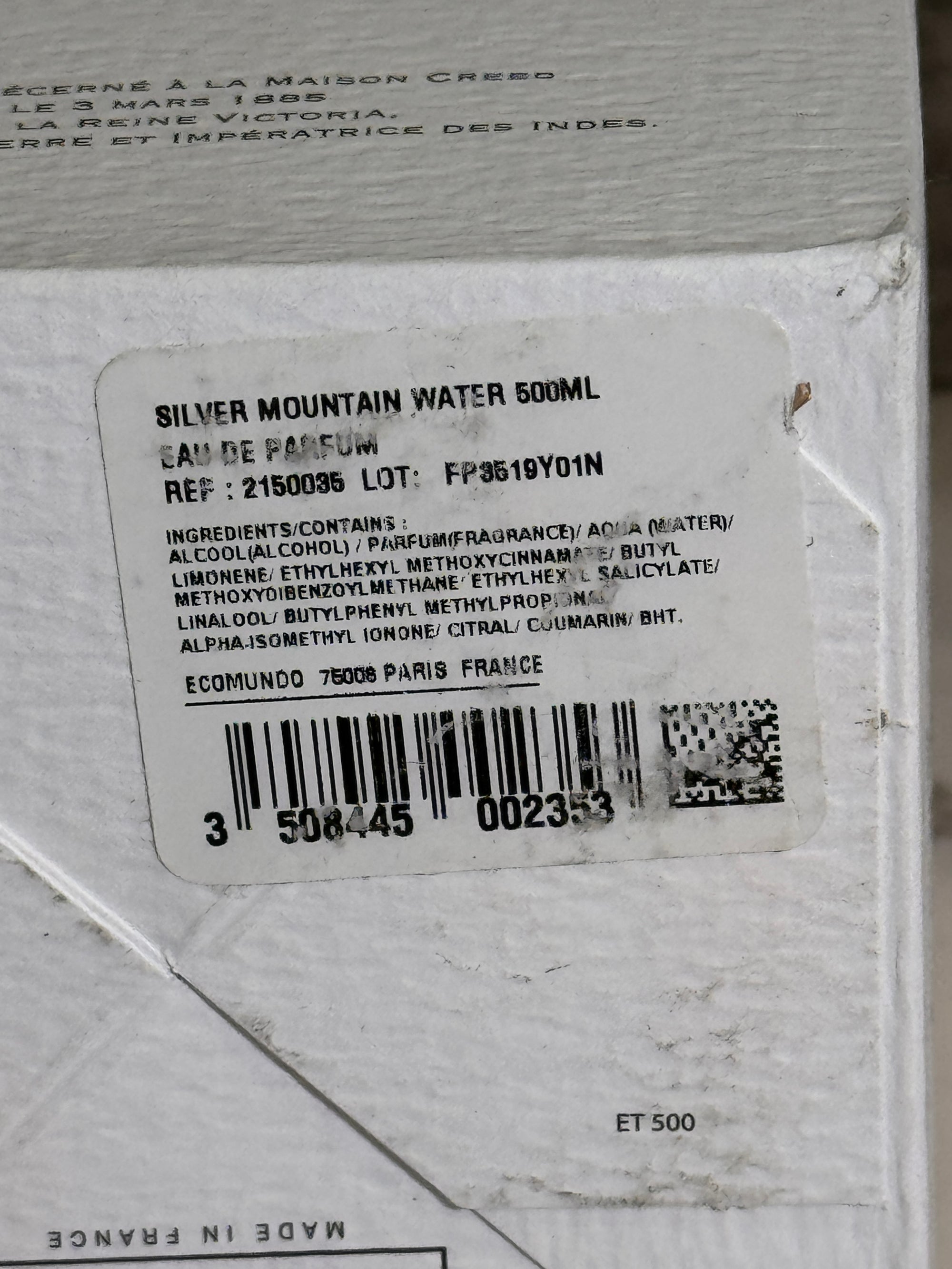 Creed Silver Mountain Water Vintage (Retail)